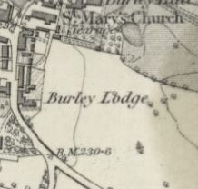 St. Mary's Church, Burley in Wharfedale, OS Map 1895