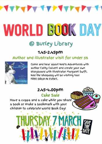 World Book Day Poster 7th March 2019 at Burley in Wharfedale Library