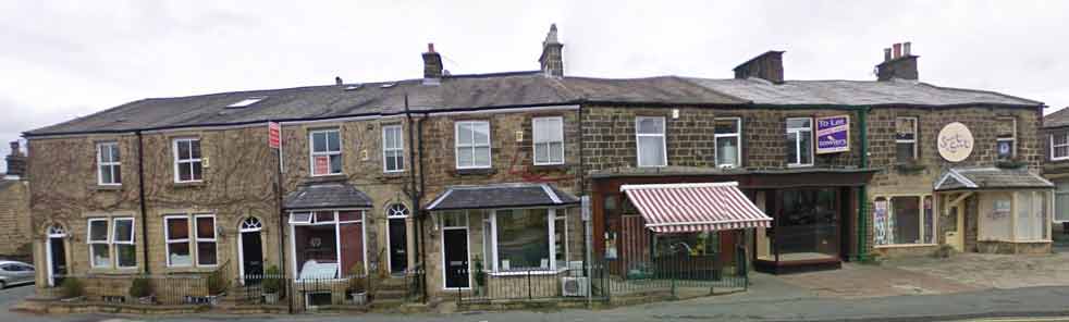 From right 122 to 134 Main Street, Burley in Wharfedale - 2008.
