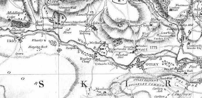 1775 Jefferys map - Wharf River & Burley.