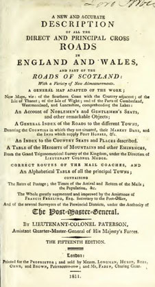 1811 Direct and Principal cross roads England and Wales. 