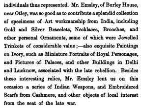 1860 Leeds Philosophical Society report - Thomas Emsley lending Indian items. 