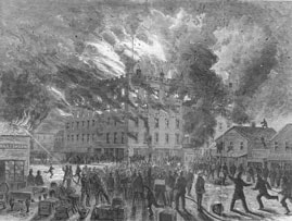 1869 fire - International Hotel, St Paul, Minnesota - R O Sweeny sketch