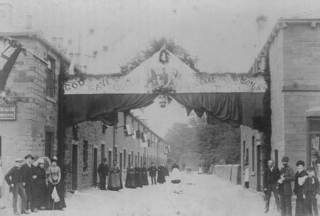 1887 Queen Victoria Golden Jubilee Arch, Iron Row, Burley in Wharfedale.