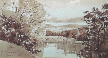 1889 Watercolour of the River Wharfe by Florence Vere O'Brien (Arnold-Forster).