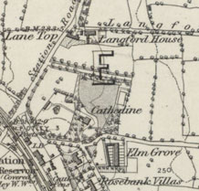 1895 OS Map Cathedine, Burley in Wharfedale.