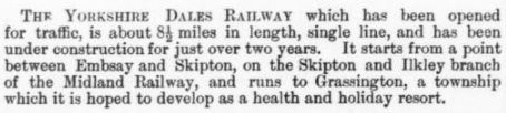 1902 Yorkshire Dales Railway - The Engineer Journal.