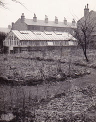 c1956 The Lawn - east end of grounds greenhouses. Burley in Wharfedale.