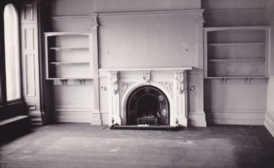 1960 The Lawn - lounge fireplace. Burley in Wharfedale.