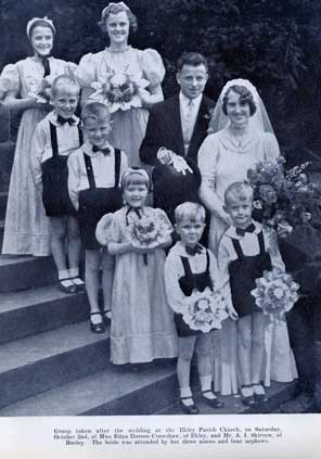 Arthur I Skirrow & Edna Crawshaw wedding photo 1937 - Wharfedale Pictorial.