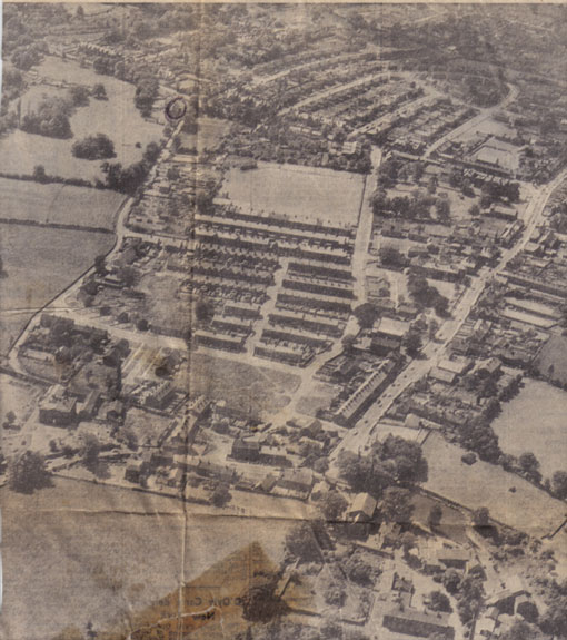 c1960 Aerial Image Burley in Wharfedale from a newspaper cutting.