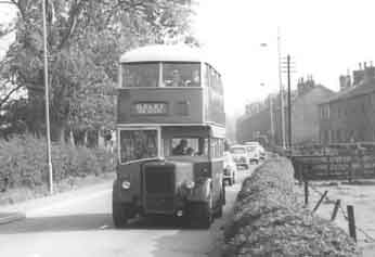 c1960 Samuel Ledgard bus Ilkley Road, Burley in Wharfedale. 