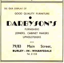 Darbyson's - Furnishers 79 - 83 Main Street, Burley in Wharfedale.