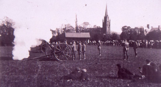 1911 Coronation Salute, Recreation Ground, Burley in Wharfedale.