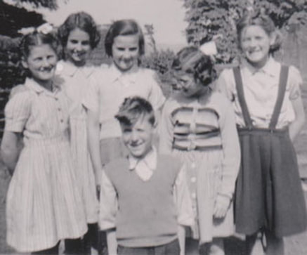 1950 Burley Woodhead School  - Wendy, Rhona, Anne, Pauline, Jill. Burley in Wharfedale.