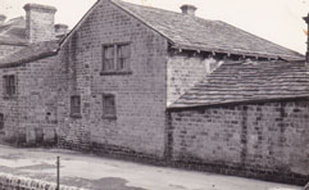 c1956 The Lawn - stables building from Back Lane. Burley in Wharfedale.