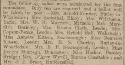 1902 - YLCE - Loan Training Fund - nominations for 1st committee including Mary Chorley.