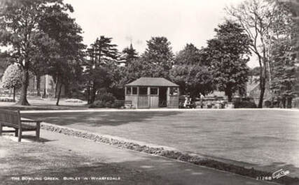 Bowling Green, Grange Road Burley in Wharfedale, postcard by Walter Scott.