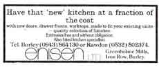 Enisen Ltd Greenholme Mills, Iron Row, Burley in Wharfedale. Advert 1985.