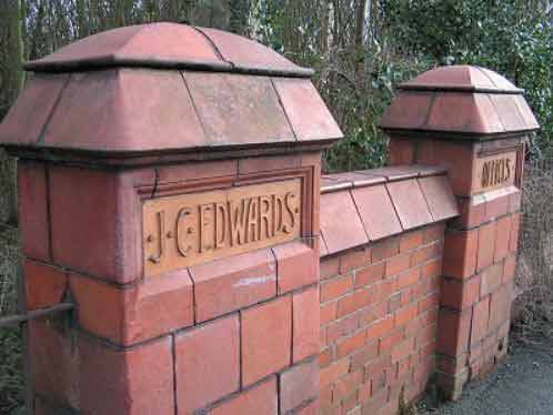 Entrance to J. C. Edwards works at Ruabon, near Wrexham.