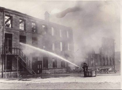 1966 Fire at Greenholme Mills, Iron Row, Burley in Wharfedale. 