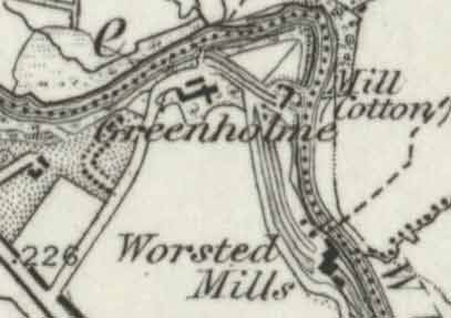 Greenholme Burley in Wharfedale. OS Map 1899.