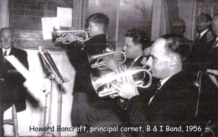 Howard Bancroft Principal Cornet. Burley & Ilkley Brass Band 1956.