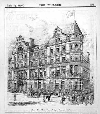 1891 Leeds and County Liberal Club, Quebec Street, Leeds - Chorley & Connon.