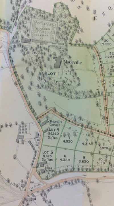 Moorville Cottage and Moorville - 1900 Proposed sale plan of Garnett property.