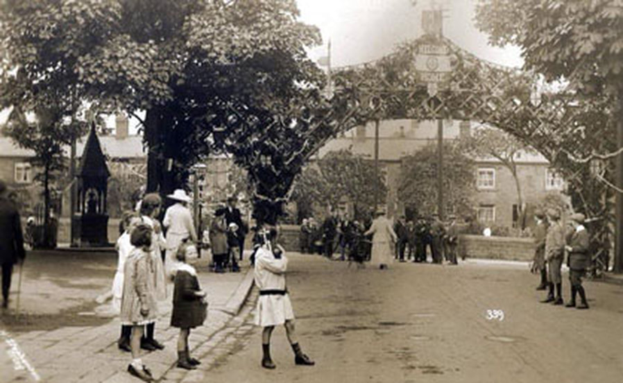 1919 Peace Celebrations Arch on Station Road, Burley in Wharfedale.