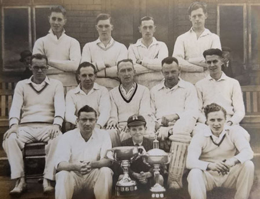 1944 Burley in Wharfedale CC winners Waddilove Cup and Airedale & Wharfedale League Trophy.