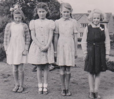 1950 Burley Woodhead School - Carol, Wendy, Jill, Dorothy A. Burley in Wharfedale,