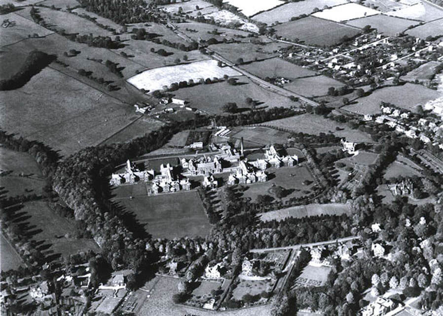 1954 Aerial Image Scalebor Park Hospital, Burley in Wharfedale and surroundings.