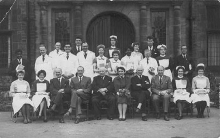 1962 Scalebor Park Hospital Staff. Burley in Wharfedale.