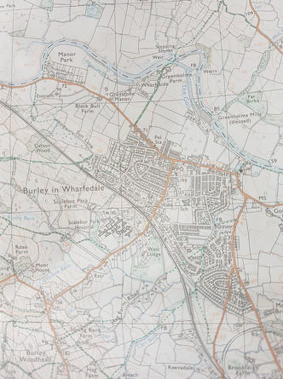 1983 Map of Burley in Wharfedale.