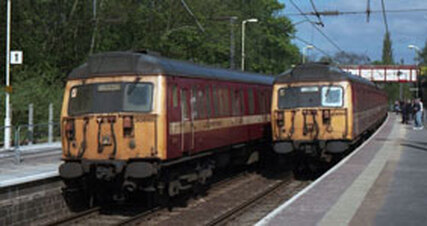 1999 Class 308s Burley in Wharfedale Railway Station.