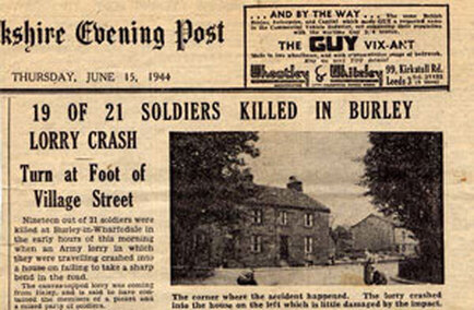 Burley in Wharfedale fatal crash June 1944 news cutting.