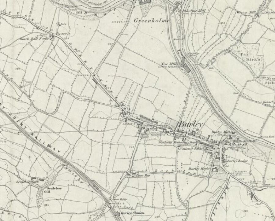 Burley in Wharfedale OS Map 1851