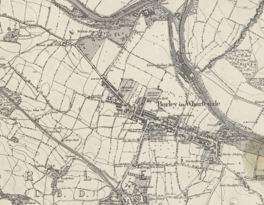 Burley in Wharfedale OS Map 1895