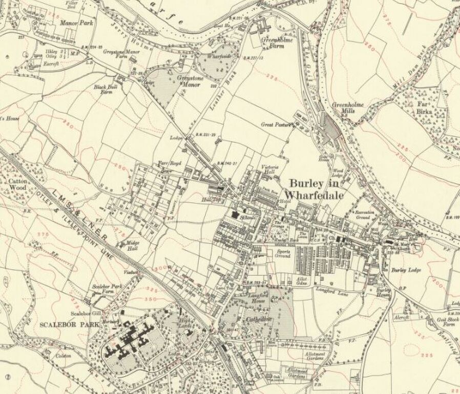 Burley in Wharfedale OS Map 1934