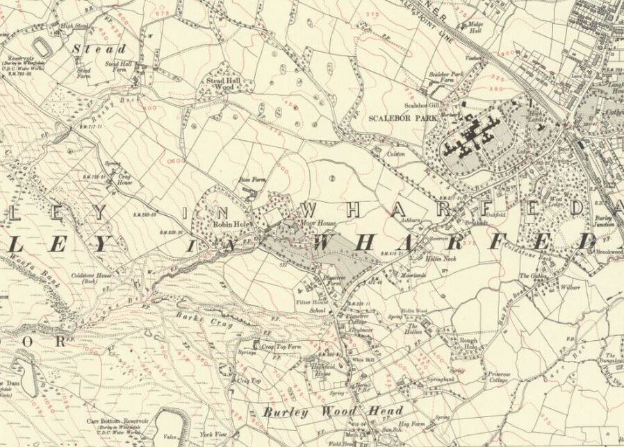 Burley Woodhead and Stead OS Map 1934