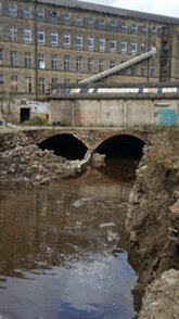 Mill G - Greenholme Mills, Burley in Wharfedale 2020 - Outfall Goit.