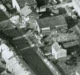 Section of 1937 Aerial Image, Cream Bus Service Ltd., Main Street, Burley in Wharfedale.