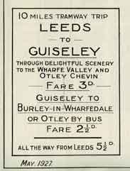 1927 Trolleybus & Tramway leaflet Leeds Guiseley Burley in Wharfedale & Otley.
