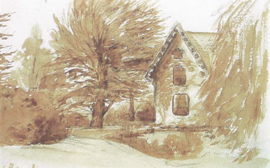 Undated The Beech Wharfeside sketch by Florence Vere O'Brien (Arnold-Forster). Burley in Wharfedale.
