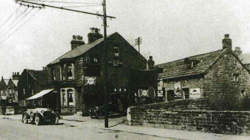 Image date 1919-1922. Warburton Brothers Garage, Main Street, Burley in Wharfedale.