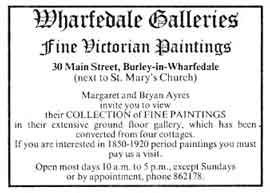 Wharfedale Galleries, 30 Main Street, Burley in Wharfedale. Advert 1985.