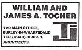 William and James Tocher - Architects 120 Main Street, Burley in Wharfedale. 1985 advert.